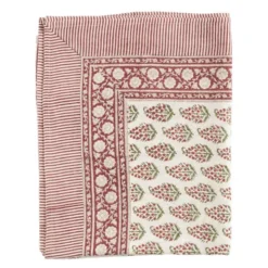 Persian Paisley linneduk 150x350 cm röd/grön/vit