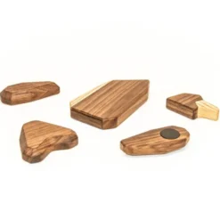 Pingvin träfigur 13 cm valnöt/ask