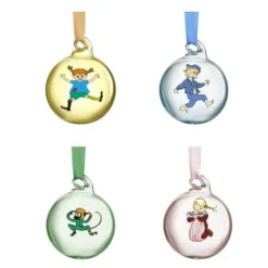 Pippi & Emil dekorationskulor 5 cm 4-pack