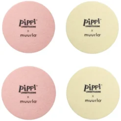 Pippi glasunderlägg Frukter 4-pack rosa/gul