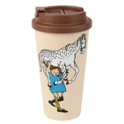 Pippi take away mugg 45 cl Pippi häst beige