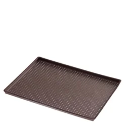Pizzamatta för krispig botten rektangulär 40x30 cm brun
