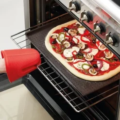 Pizzamatta för krispig botten rektangulär 40x30 cm brun