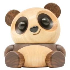 Pom Pom panda träfigur 6 cm valnöt/lönn