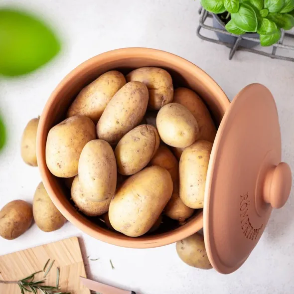 Potatiskruka med lock keramik 25 cm