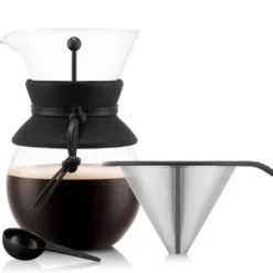 Pour over Bryggare 8 koppar m/löst filter 1 L Svart