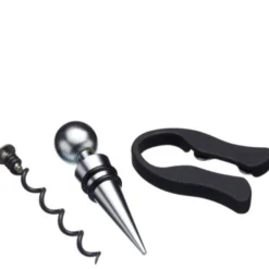 Presentset vinöppnare 4 delar svart