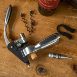 Presentset vinöppnare 4 delar svart