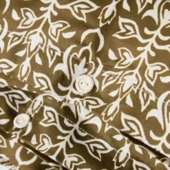 Påslakanset 220x220 cm bomullsatin ornament oliv/vit
