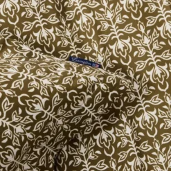 Påslakanset 220x220 cm bomullsatin ornament oliv/vit
