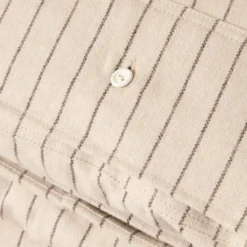 Påslakanset 150x210 cm bomullsflanell pinstriped beige/brun