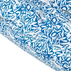 Påslakanset 150x210 cm satin blommigt blå/vit