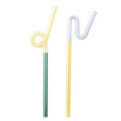 Rainbow sugrör i glas 19 cm 2-pack flerfärgade