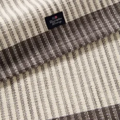 Randig löpare ribbed 50x150 cm mörkgrå/vit