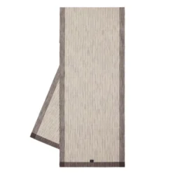 Randig löpare ribbed 50x150 cm mörkgrå/vit