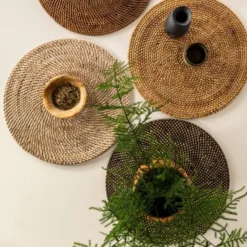Rattan Bordstablett 36 cm Rotting/Beige