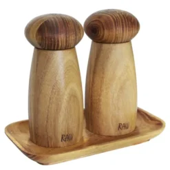 RAW kvarnset med bricka 13,5 cm 3 delar teak
