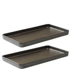 Raw Tallrik rektangulär 34x18 cm 2-pack Metallic Brown