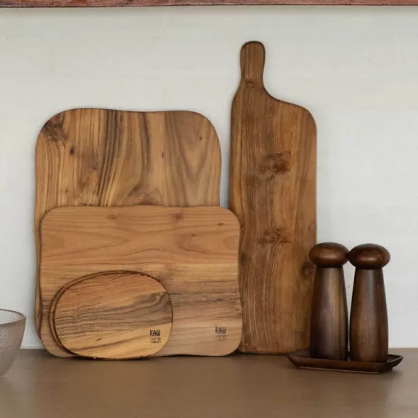 Raw Teak Skärbräda Set 2 delar