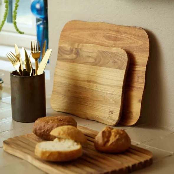 Raw Teak Skärbräda Set 2 delar