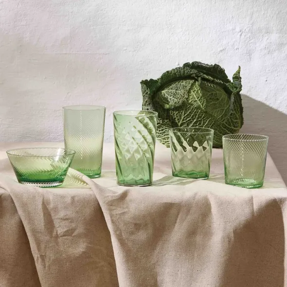 RAW Unique swirl vattenglas 30 cl green