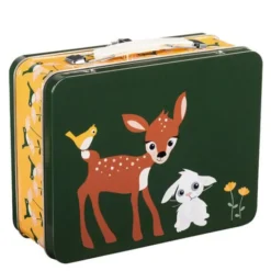 Rådjur & Kanin plåtväska 19x16 cm grön