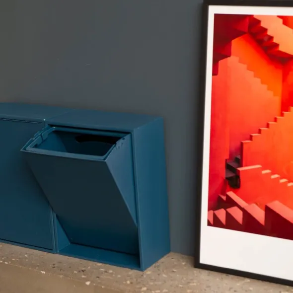Recycling källsorteringsbox 30x15x40 cm Deep Dive Blue