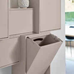 Recycling källsorteringsbox 30x15x40 cm Silver Cloud Grey