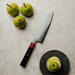 Rei santokukniv 16,5 cm DLC svart/röd