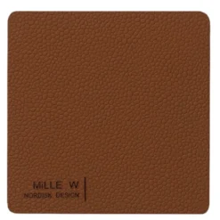 Rektangulär glasunderlägg 10x10 cm brun