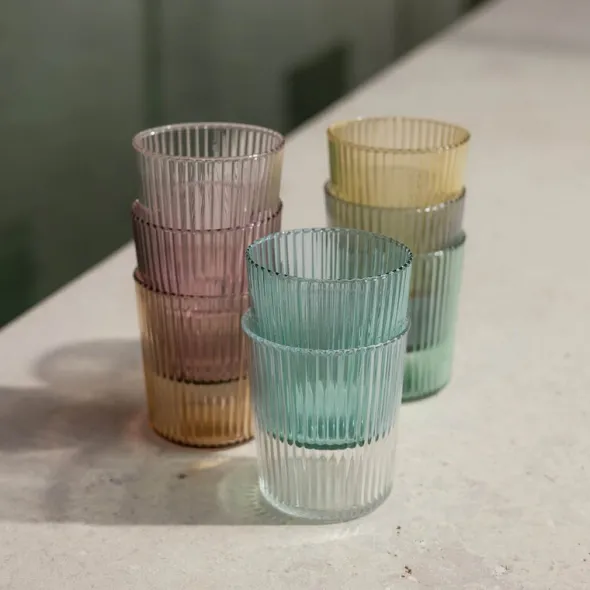 Ribbed Elegance glas Pink 25 cl rosa