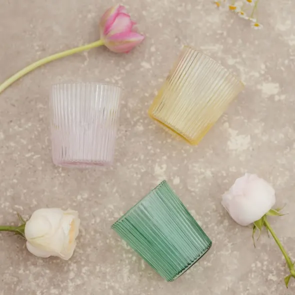 Ribbed Elegance glas Pink 25 cl rosa