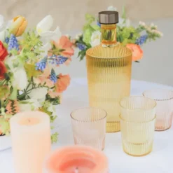 Ribbed Elegance glas Pink 25 cl rosa