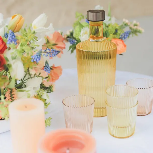 Ribbed Elegance glas Pink 25 cl rosa