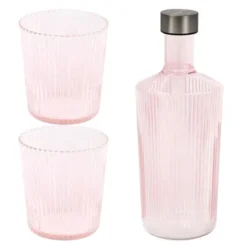 Ribbed Elegance gåvoset Pink 3 delar rosa