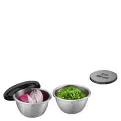 Rino skålset 2-pack 10 cl stål/svart