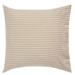 Örngott 65x65 cm bomullsflanell pinstriped beige/brun