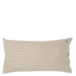 Örngott 50x90 cm bomullsflanell pinstriped beige/brun
