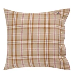Örngott 65x65 cm bomullsflanell rutigt fudge/beige/fig