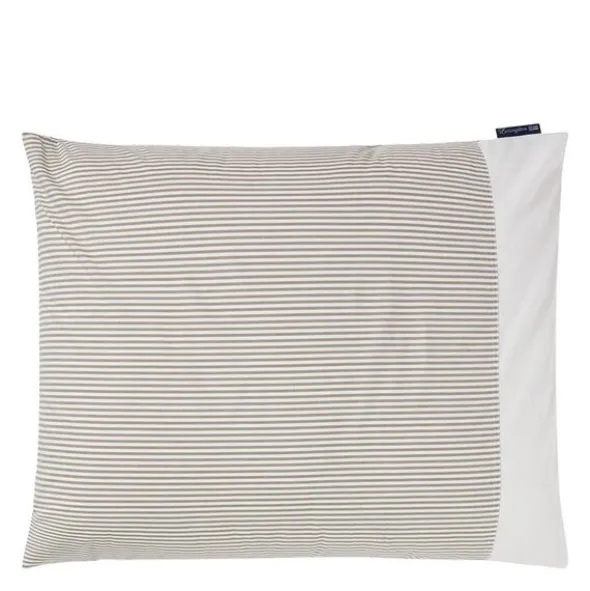 Örngott 50x60 cm bomullspercale randigt olive/white