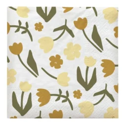 Rosita servett 33x33 cm vit/gul
