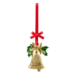 Royal julgranspynt julklocka 9 cm metall guld