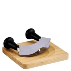 Örthackbräda med hackkniv 16 cm bambu