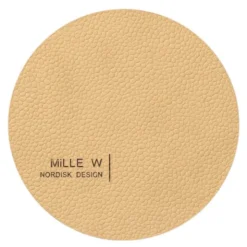 Rund glasunderlägg 10 cm beige