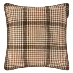 Rutigt kuddfodral 50x50 cm brown/fudge/light beige