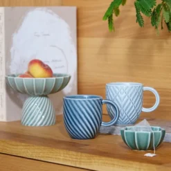 Samsurium Art déco mugg 32 cl blågrå