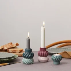 Samsurium ljusstake set 2 delar petrol/peacock