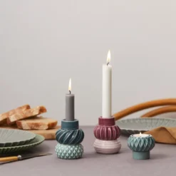 Samsurium ljusstake set 3 delar dark/powder/aubergine