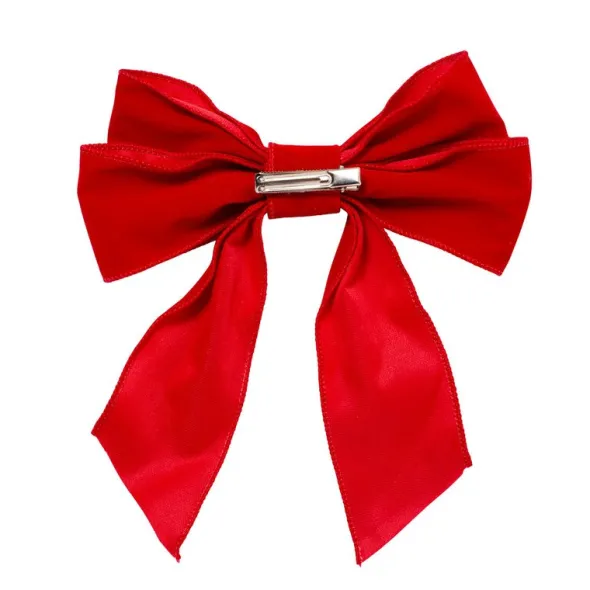 Santa's Favorites sammetsrosett med klämma 20 cm 2-pack röd