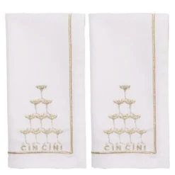 Santa's Favorites servett 45 cm 2-pack Champagne tower vit